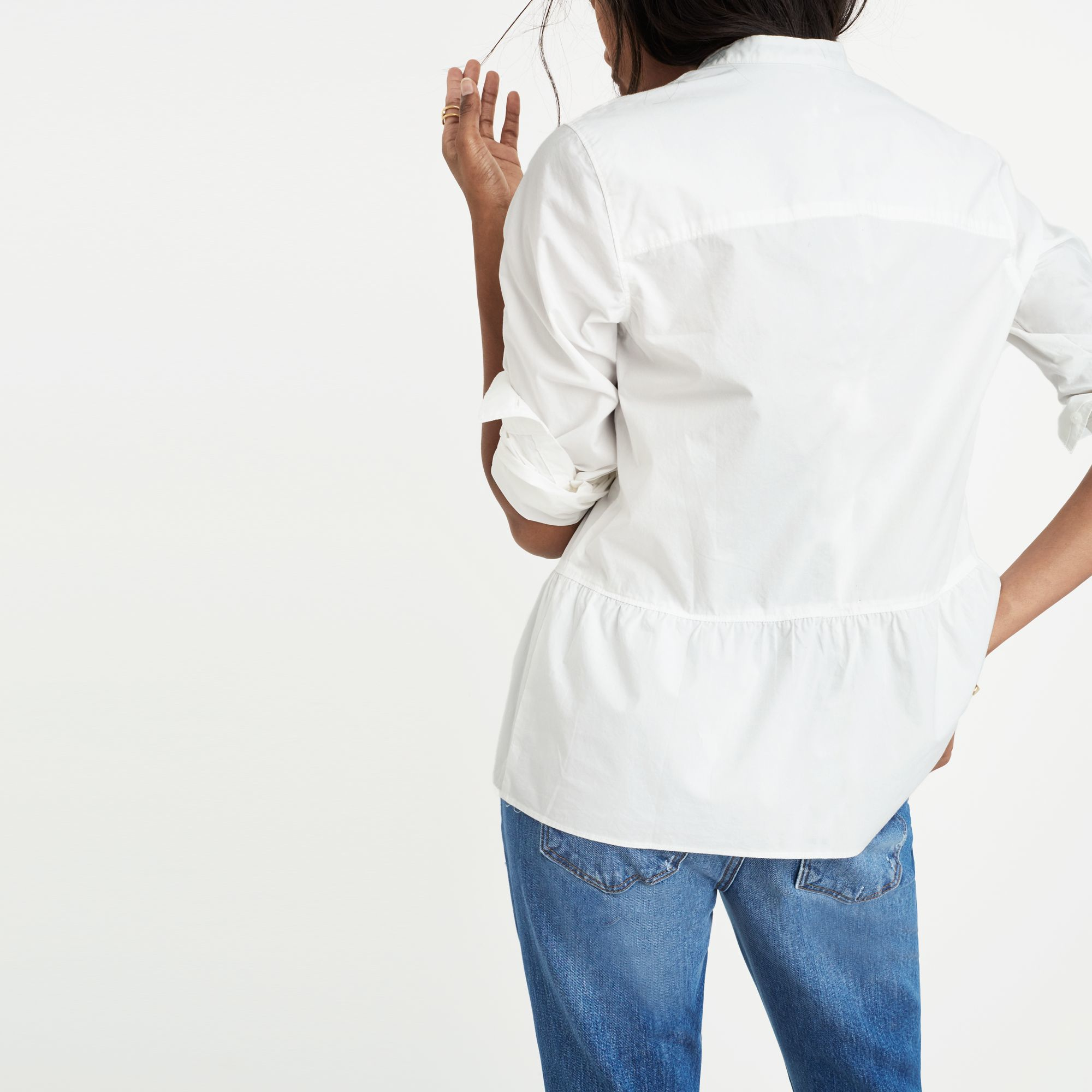 Lyst - Madewell Lakeside Peplum Shirt in White